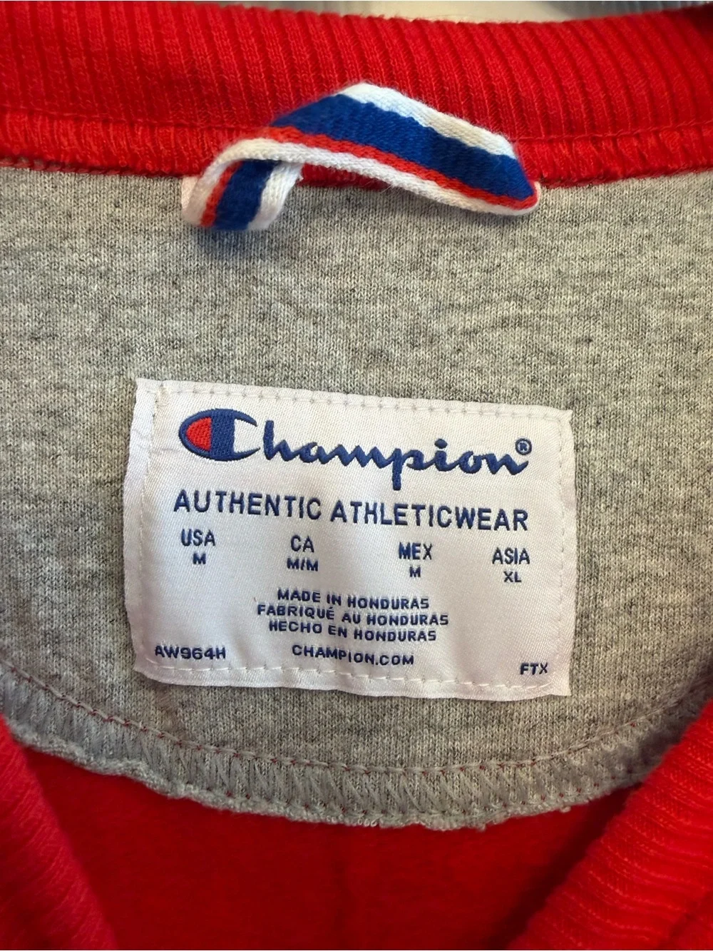 Champion Red Crewneck Sweatshirt with Black Logo